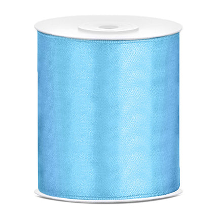 Ruban de satin bleu clair 100 mm 25 m
