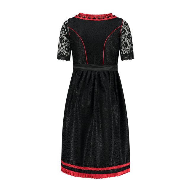 Noir Rouge Robe Dirndl Oktoberfest Dames 2 pièces