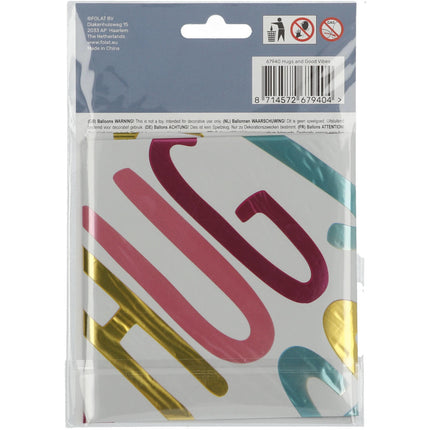 Ballon à l'hélium Hugs And Good Vibes Vide 45cm