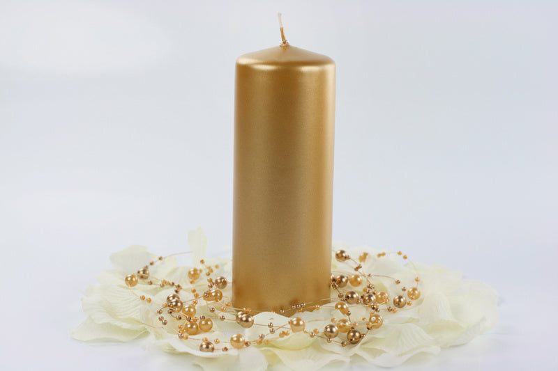 Bougie émoussée or métallisé 15cm