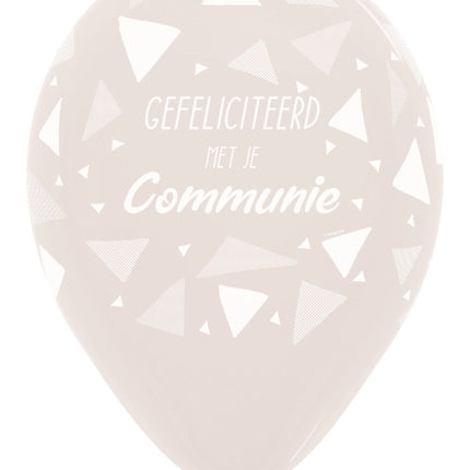 Ballons Félicitations pour ta communion Triangles cristal clair 30cm 25pcs