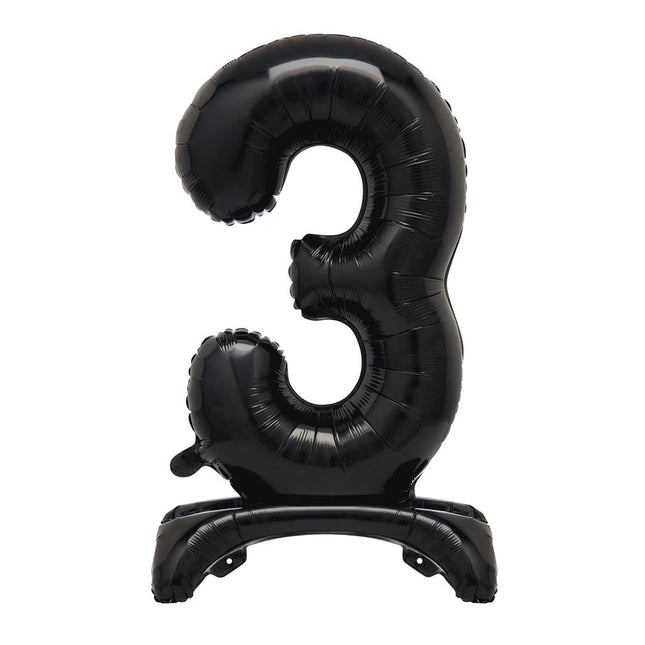 Ballon à figures noir 3 ans avec standard 76cm