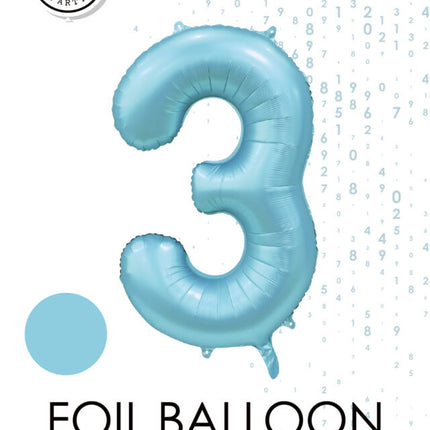 Ballon à figures bleu clair 3 ans Gloss 86cm