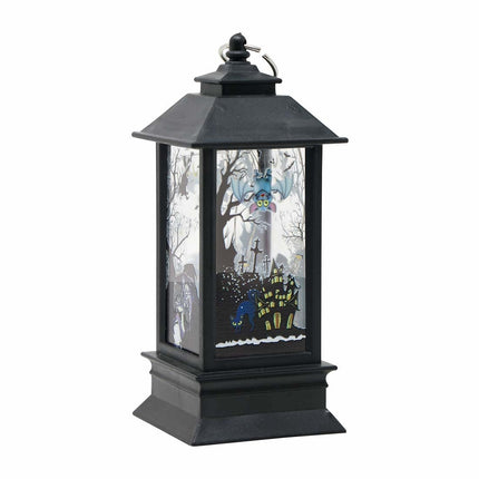 Lanterne d'Halloween noire avec lumière 12.5cm
