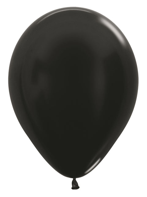 Ballons de baudruche Noir Métallique 30cm 12pcs