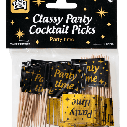 Bâtons de cocktail Party Time 6.5cm 50pcs