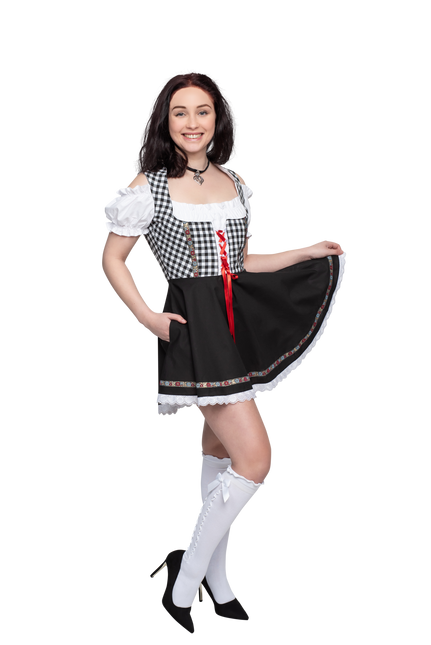 Robe Dirndl Oktoberfest Noir Blanc Dames