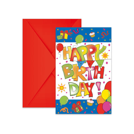 Invitations pour un joyeux anniversaire 6pcs