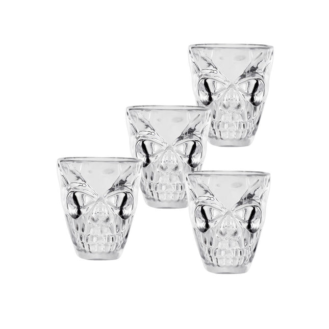 Verres à shot d'Halloween Crâne 50ml 4pcs