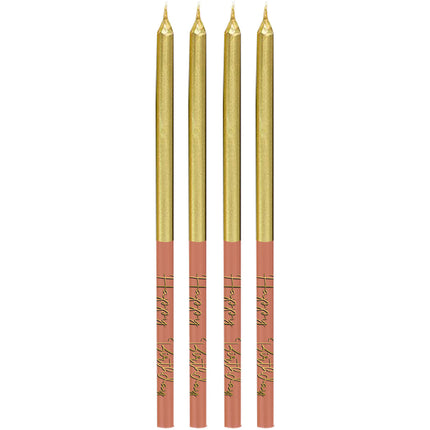 Bougies de joyeux anniversaire Crépuscule d'or 12.5cm 16pcs
