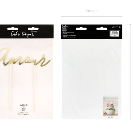 Décor de gâteau Amour Gold 22.5cm