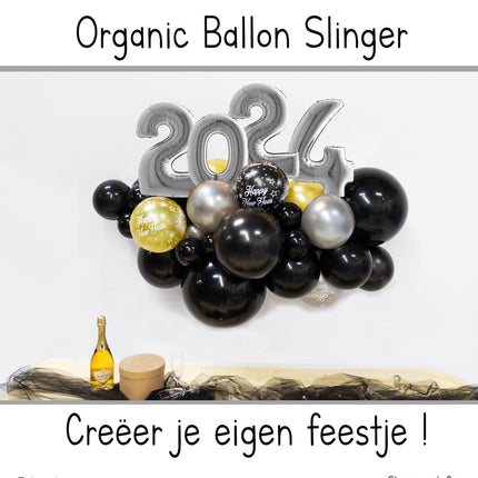 Kit de ballons de baudruche DIY Organic Silver New Year