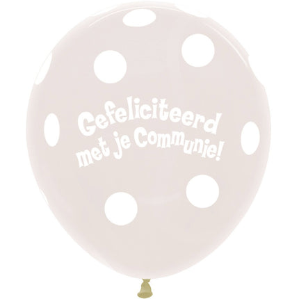 Ballons Communion Polka Dots Clear 45cm 25pcs
