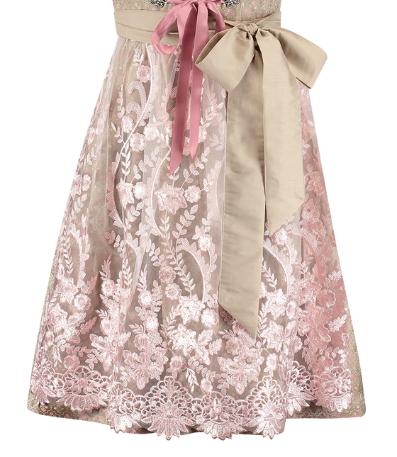 Gold Pink Dirndl Dress Oktoberfest Ladies 2 Pieces