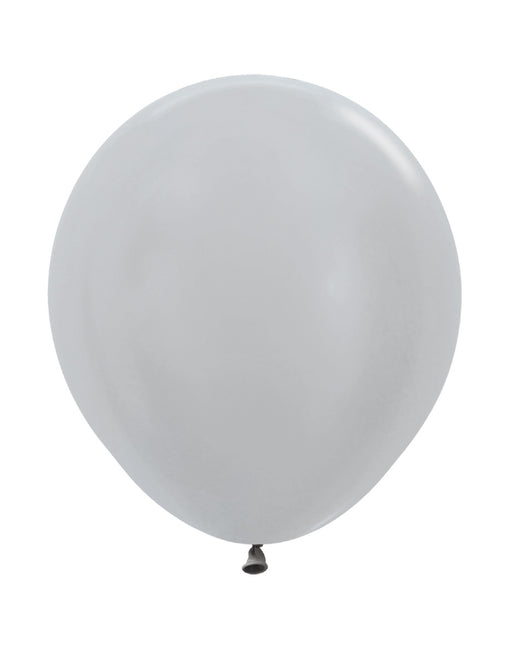 Ballons argentés en latex 45cm 25pcs