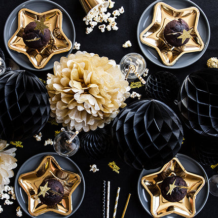 Assiettes dorées étoile 18cm 6pcs