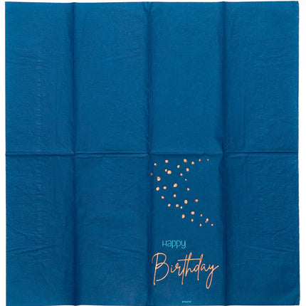Serviettes de table Happy Birthday Bleu 33cm 10pcs