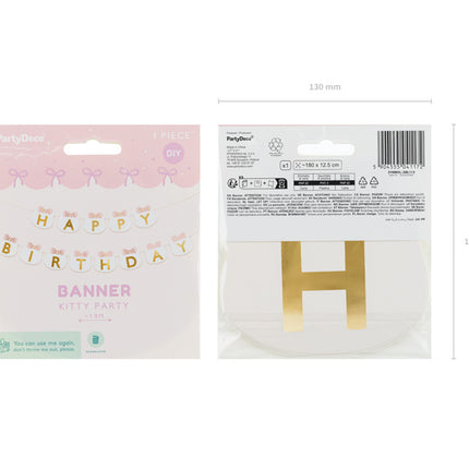 Guirlande de lettres Happy Birthday 2.8m