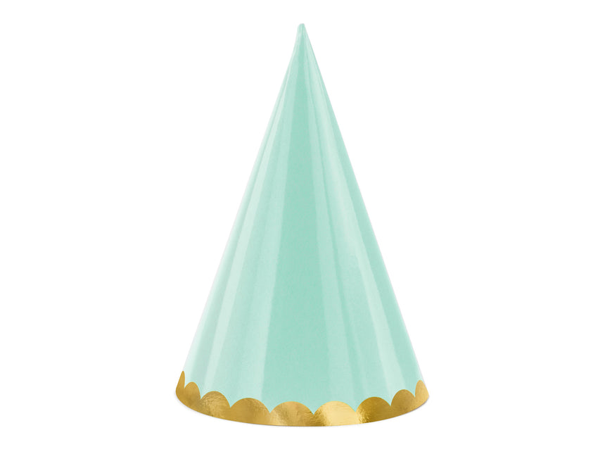 Chapeaux de fête colorés Pastel 16cm 6pcs