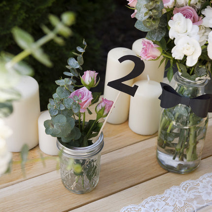 Cake Toppers Table Numbers Black 26cm 11pcs