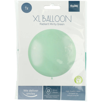 Ballon de baudruche Minty Green Metallic Minty Green 80cm