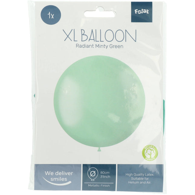 Ballon de baudruche Minty Green Metallic Minty Green 80cm