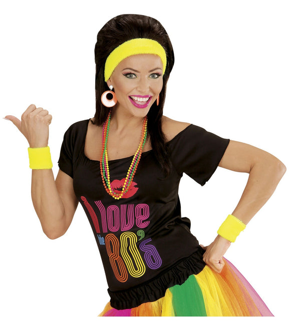 Bandeaux de sudation jaune fluo 2 pièces