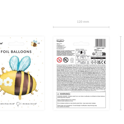 Ballon à l'hélium abeille vide 56cm