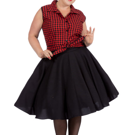 Rock N Roll 50S Robe Noir Rouge Dames