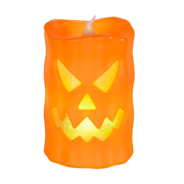 Halloween Pumpkin Led Candle 10cm