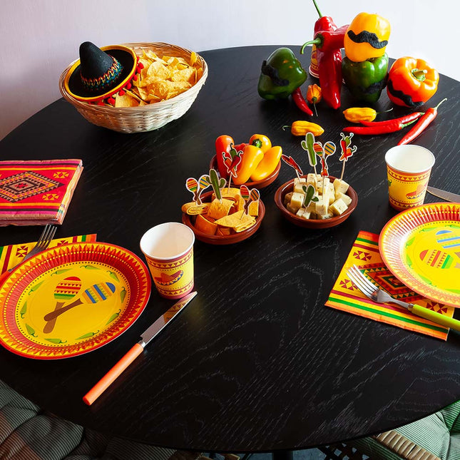Assiettes Mexique Papier 23cm 10pcs