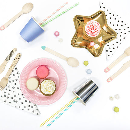 Assiettes dorées étoile 18cm 6pcs