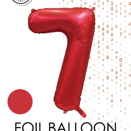 Ballon rouge 7 ans brillant 86cm