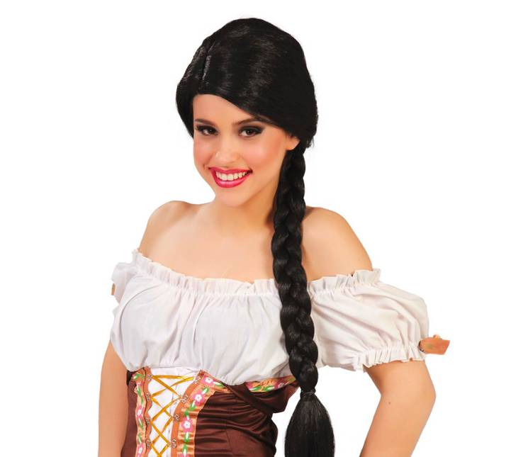 Tresse de perruque noire