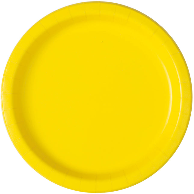 Assiettes jaunes rondes 23cm 16pcs