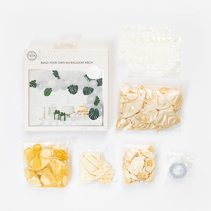 Arche de ballons fait maison Set blanc 4m