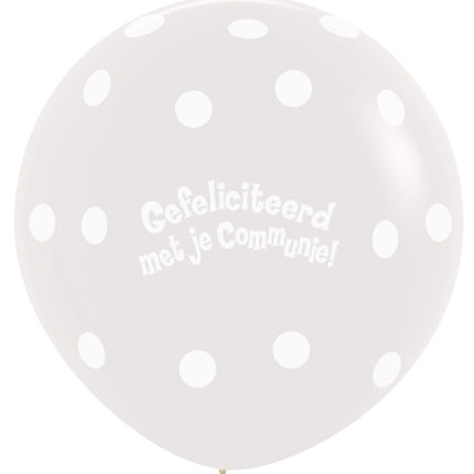 Ballons de Communion Polka Dots Crystal Clear 91cm 2pcs