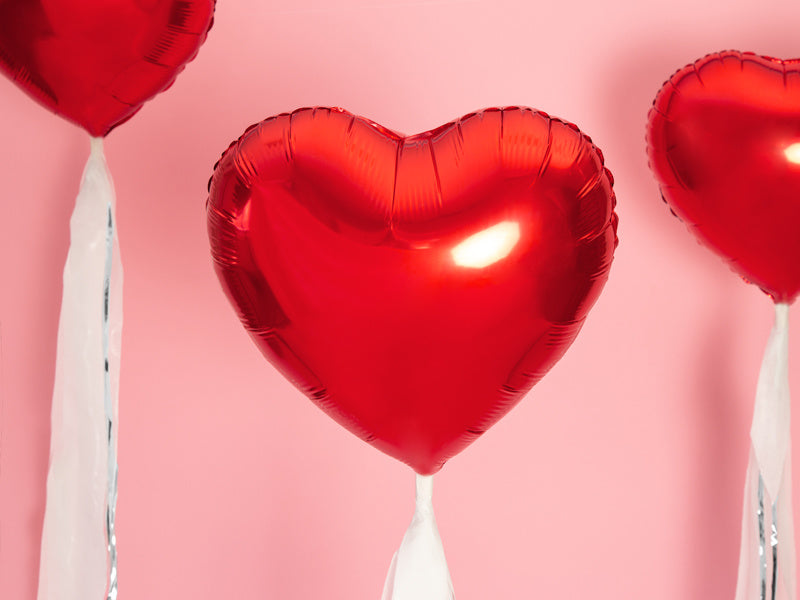 Ballon à l'hélium coeur rouge vide 45cm