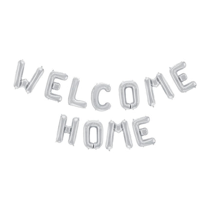 Ensemble de ballons à lettres Welcome Home Argent