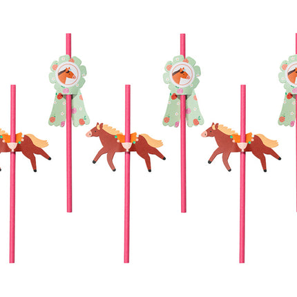 Pailles en forme de cheval 19.5cm 6pcs