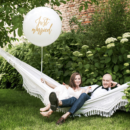 Ballon blanc Just Married 1m