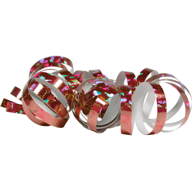 Serpentines roses holographiques 4m 18 anneaux 2pcs
