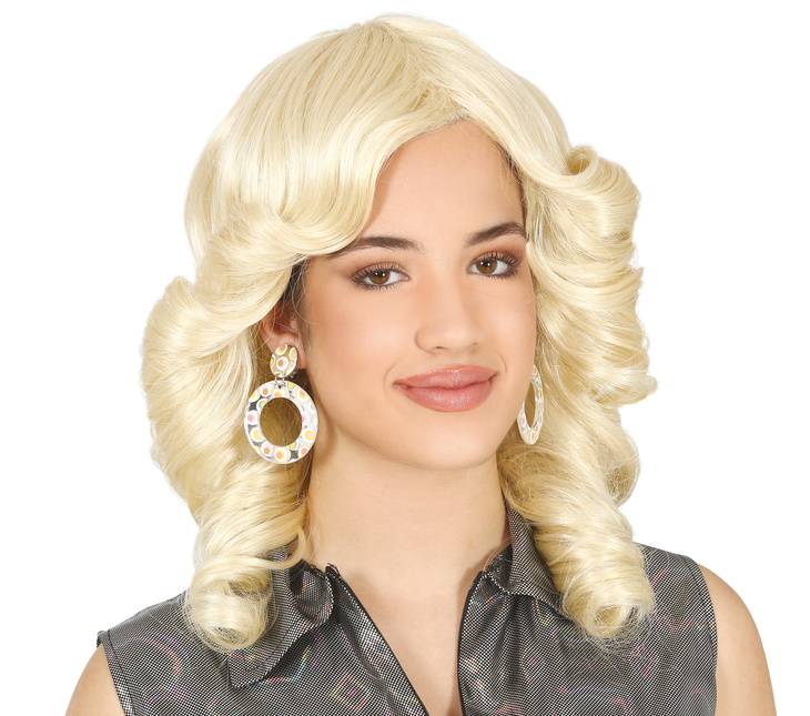 Perruque blond clair boucles