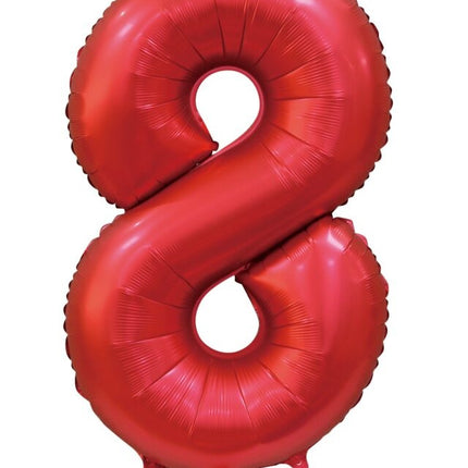Ballon numéro rouge 8 ans brillant 86cm