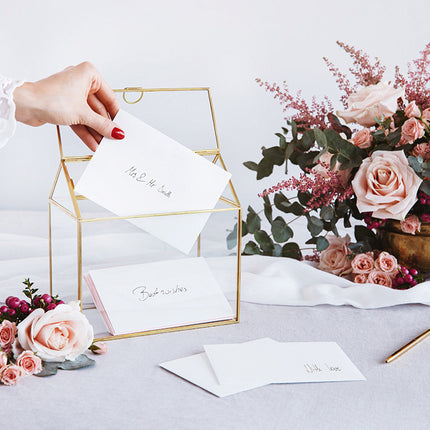 Boîte à enveloppes en verre or 21xcm