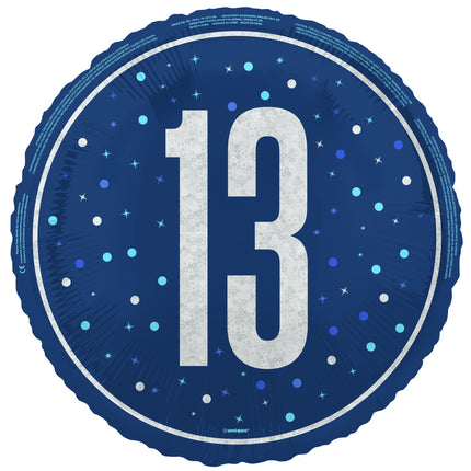 13 ans Ballon à l'hélium bleu vide 45cm