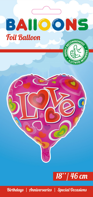 Ballon à l'hélium Heart Love 45cm vide