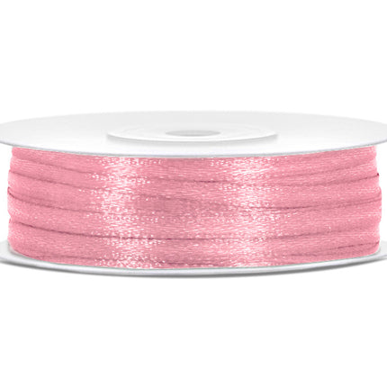 Ruban de satin rose clair 3mm 50m