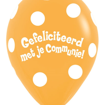 Ballons Communion Polka Dots Mango 30cm 50pcs