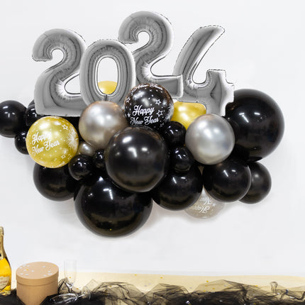 Kit de ballons de baudruche DIY Organic Silver New Year